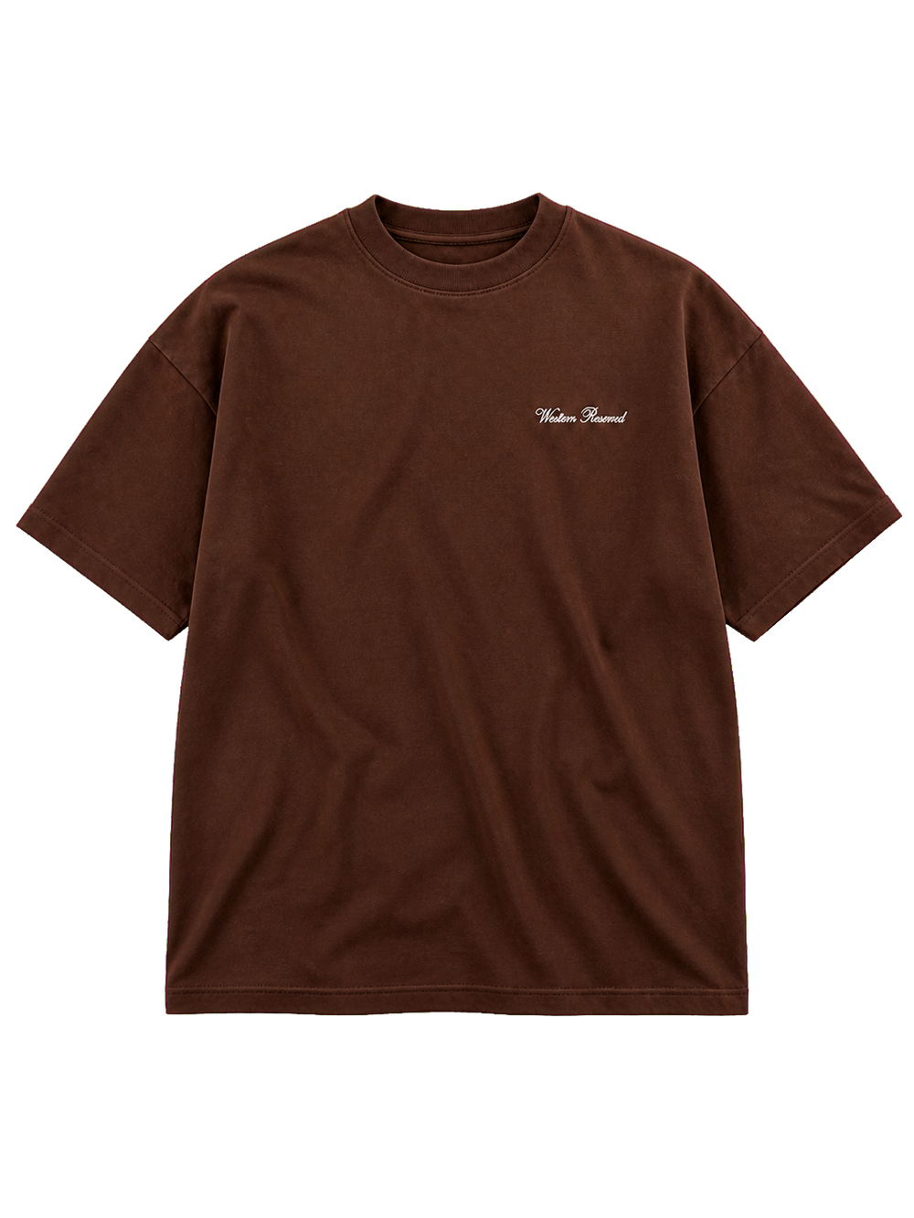 Wester Reserved Essential Tee — Kahve — ön görünüm