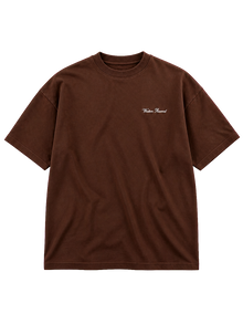 Wester Reserved Essential Tee — Kahve — ön görünüm