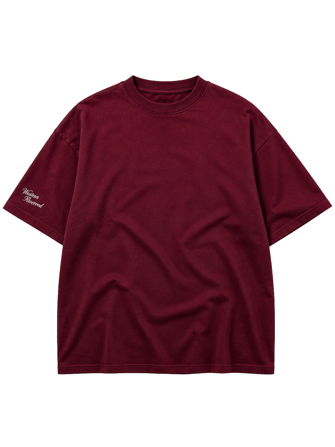 Wester Reserved Rhinestone Back Tee — Bordo — ön görünüm
