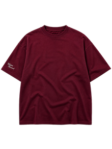 Wester Reserved Rhinestone Back Tee — Bordo — ön görünüm
