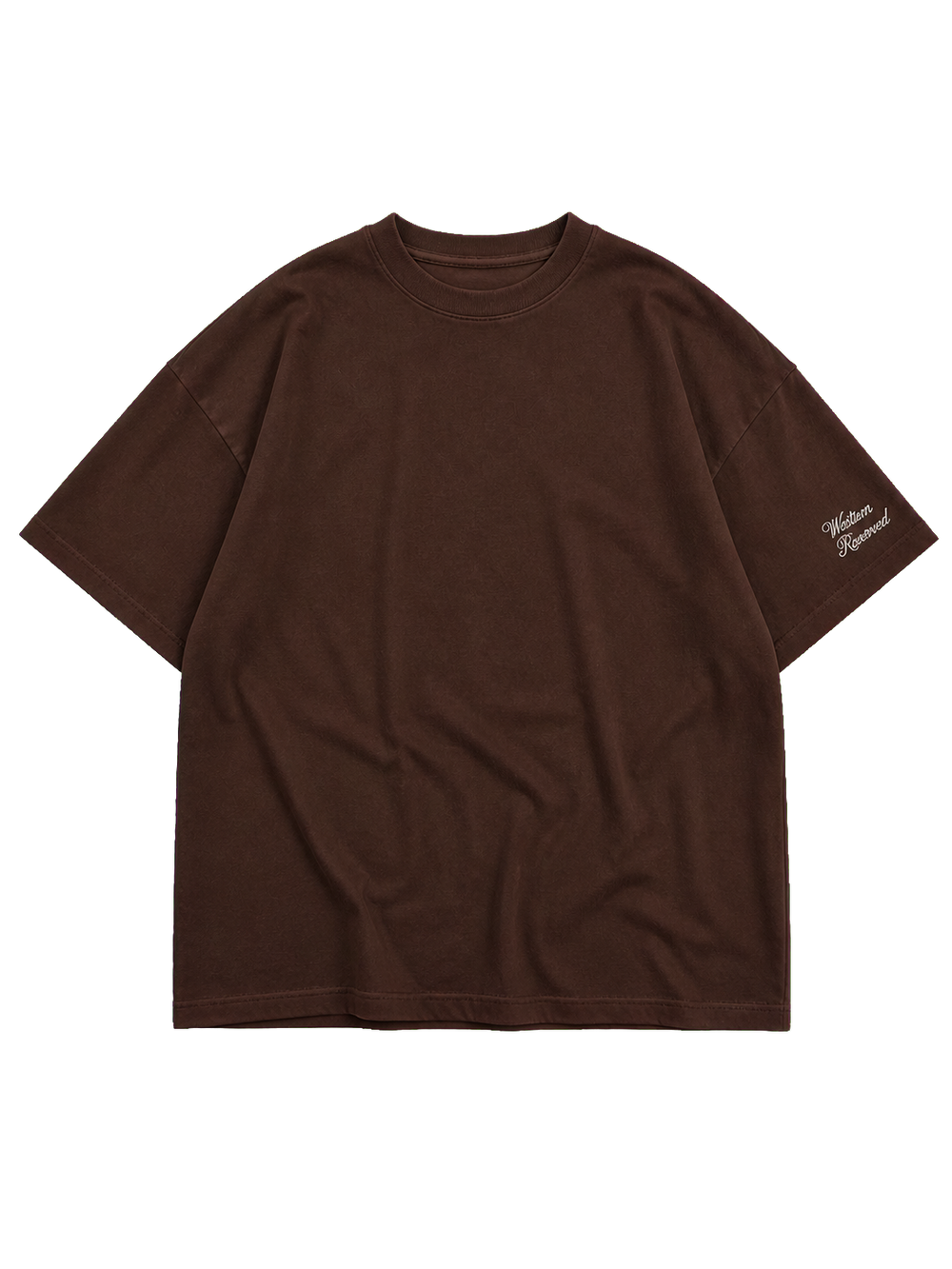 Wester Reserved Rhinestone Back Tee — Kahve — ön görünüm