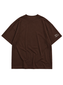 Wester Reserved Rhinestone Back Tee — Kahve — ön görünüm