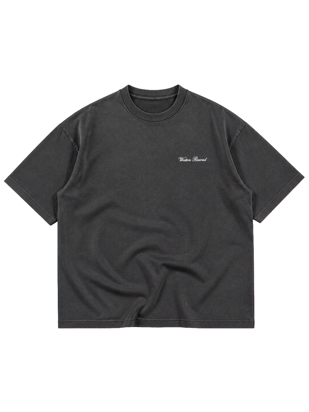 Wester Reserved Celestial Back Tee — Antrasit — ön görünüm