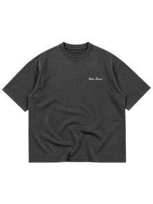 Wester Reserved Celestial Back Tee — Antrasit — ön görünüm