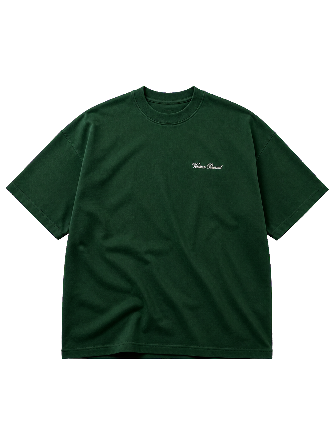 Wester Reserved Star Script Back Tee — Yeşil — ön görünüm