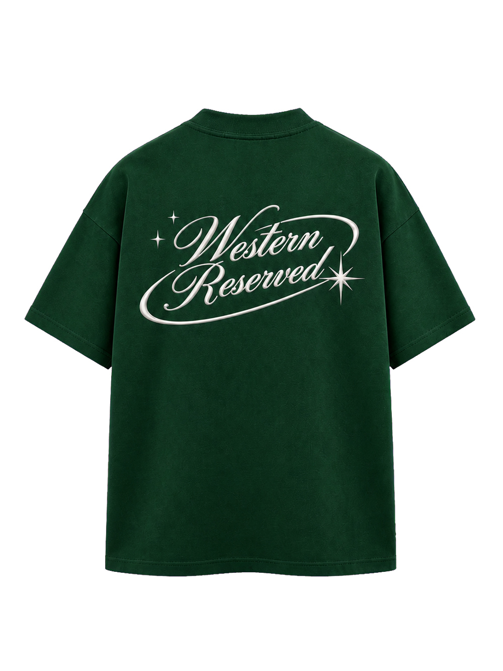 Wester Reserved Star Script Back Tee — Yeşil — arka görünüm