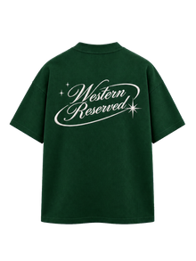 Wester Reserved Star Script Back Tee — Yeşil — arka görünüm