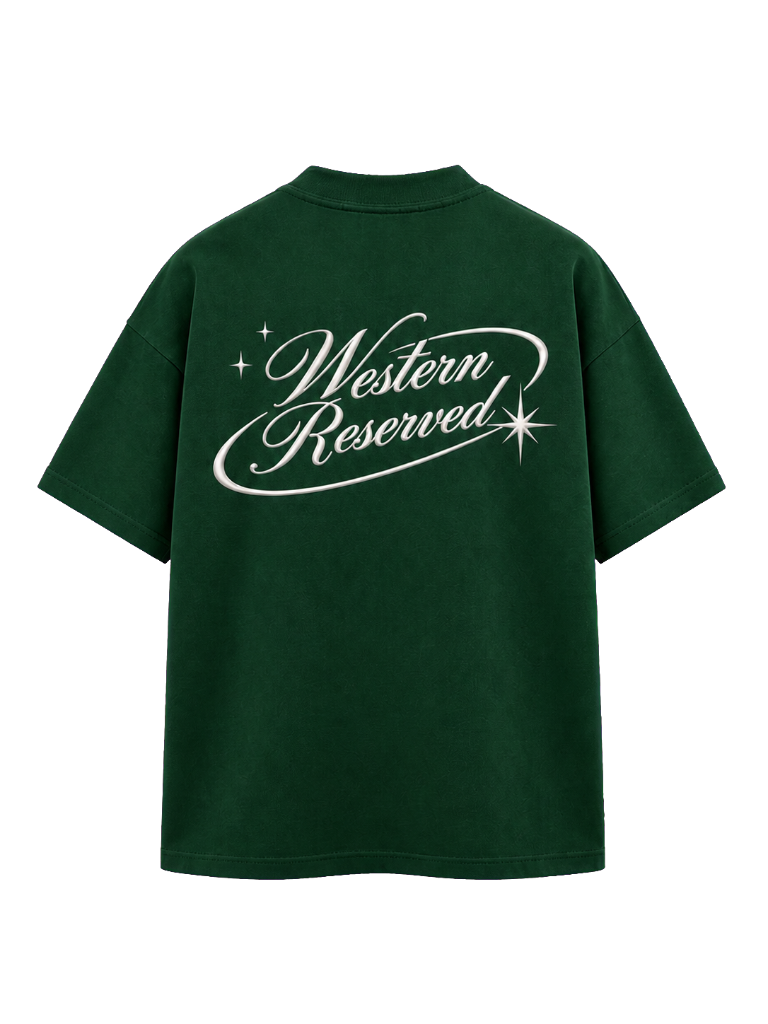 Wester Reserved Star Script Back Tee — Yeşil — arka görünüm