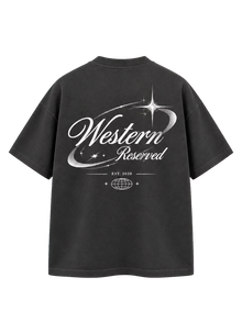 Wester Reserved Celestial Back Tee — Antrasit — arka görünüm