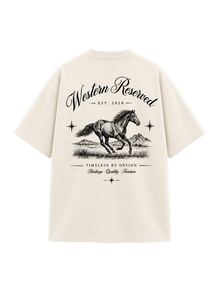 Wester Reserved Horse Back Tee — Krem — arka görünüm