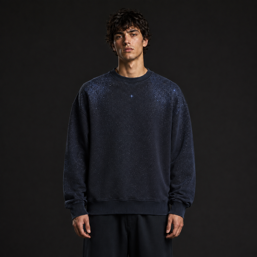 LUNAR DUST 002 Oversize Sweatshirt — Midnight Navy