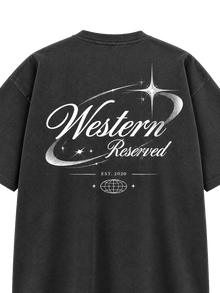 Wester Reserved Celestial Back Tee — Antrasit — tasarım detayı