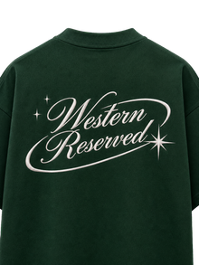 Wester Reserved Star Script Back Tee — Yeşil — tasarım detayı