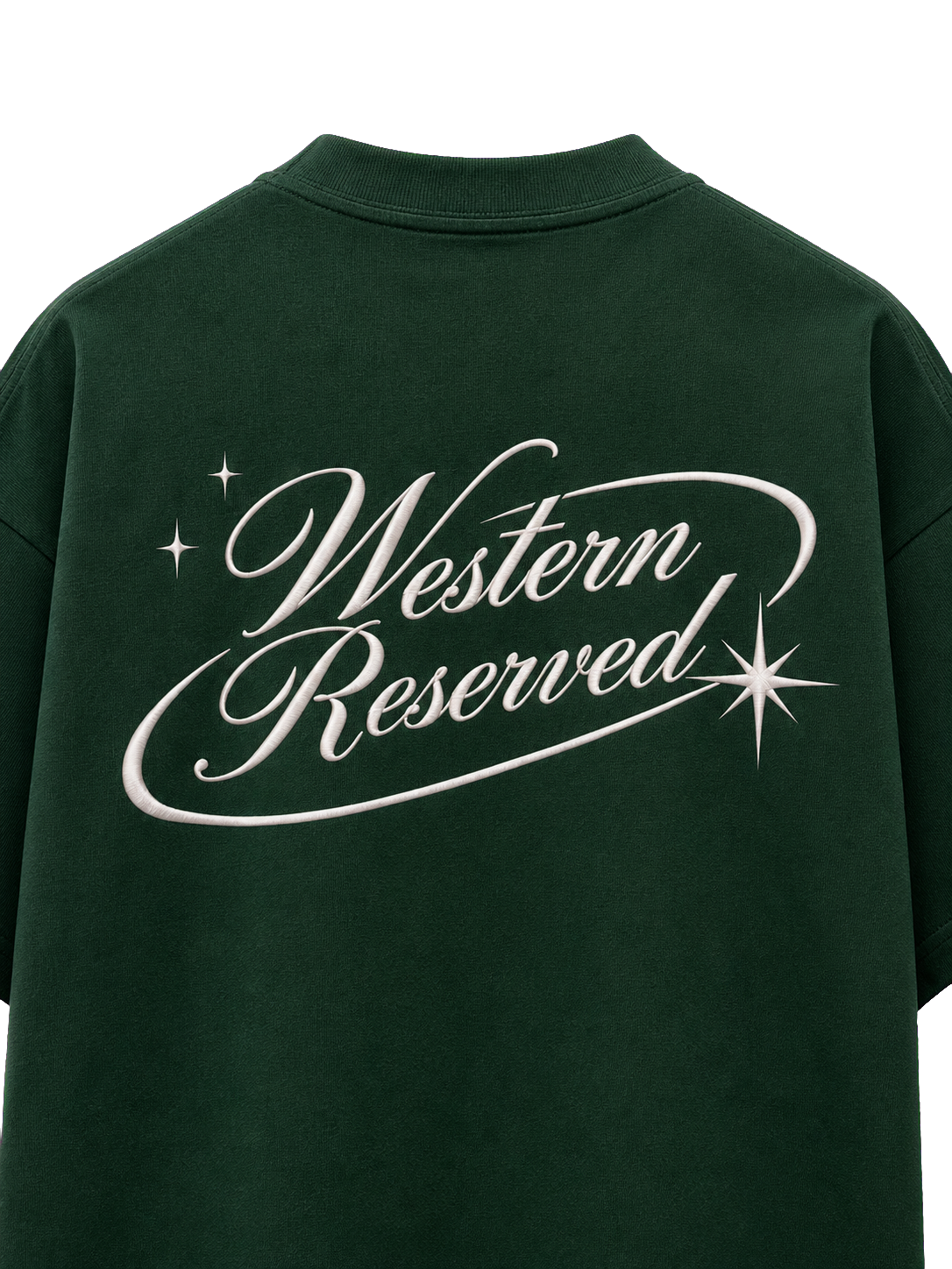 Wester Reserved Star Script Back Tee — Yeşil — tasarım detayı