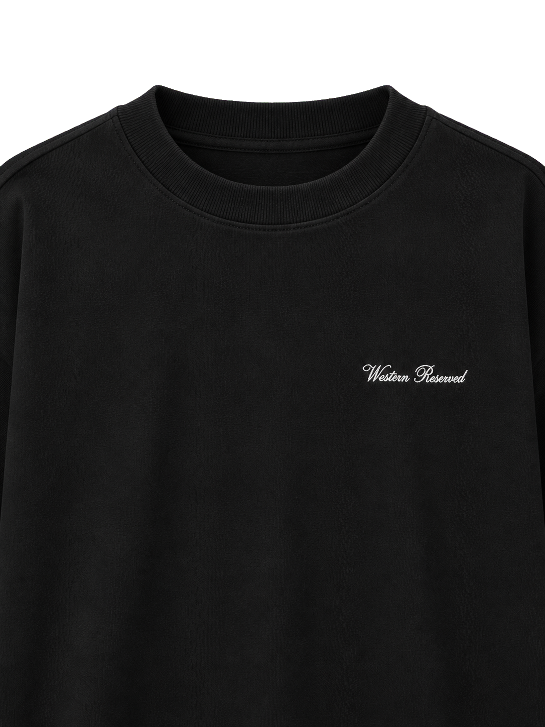 Wester Reserved Essential Tee — Siyah — tasarım detayı