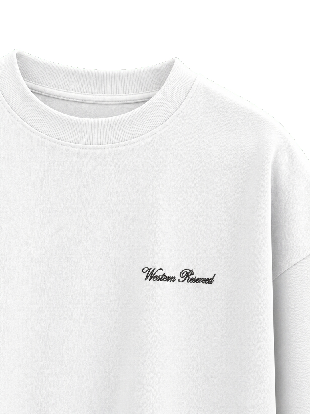 Wester Reserved Essential Tee — Beyaz — tasarım detayı