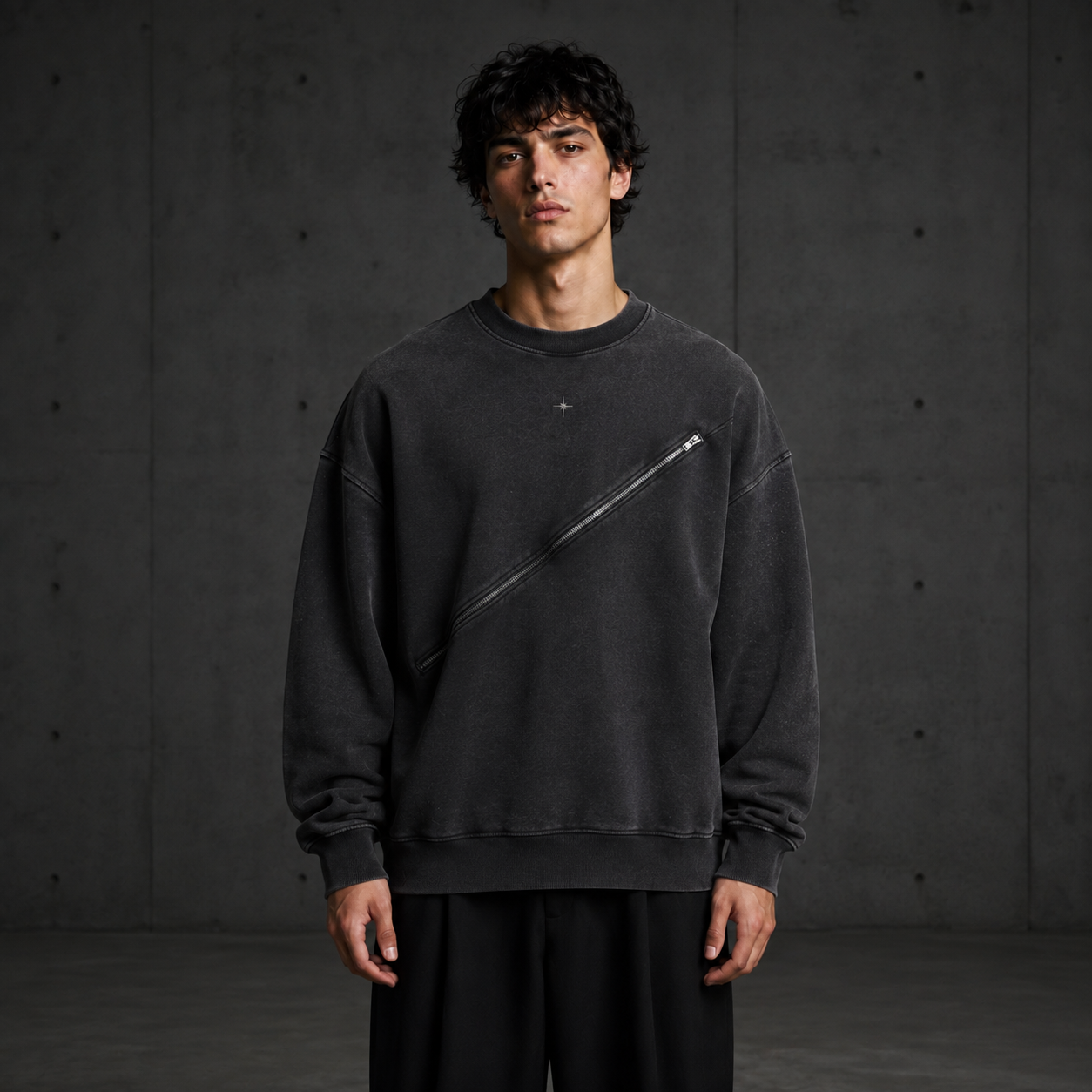 VOID POCKET 103 Utility Sweatshirt — Washed Charcoal
