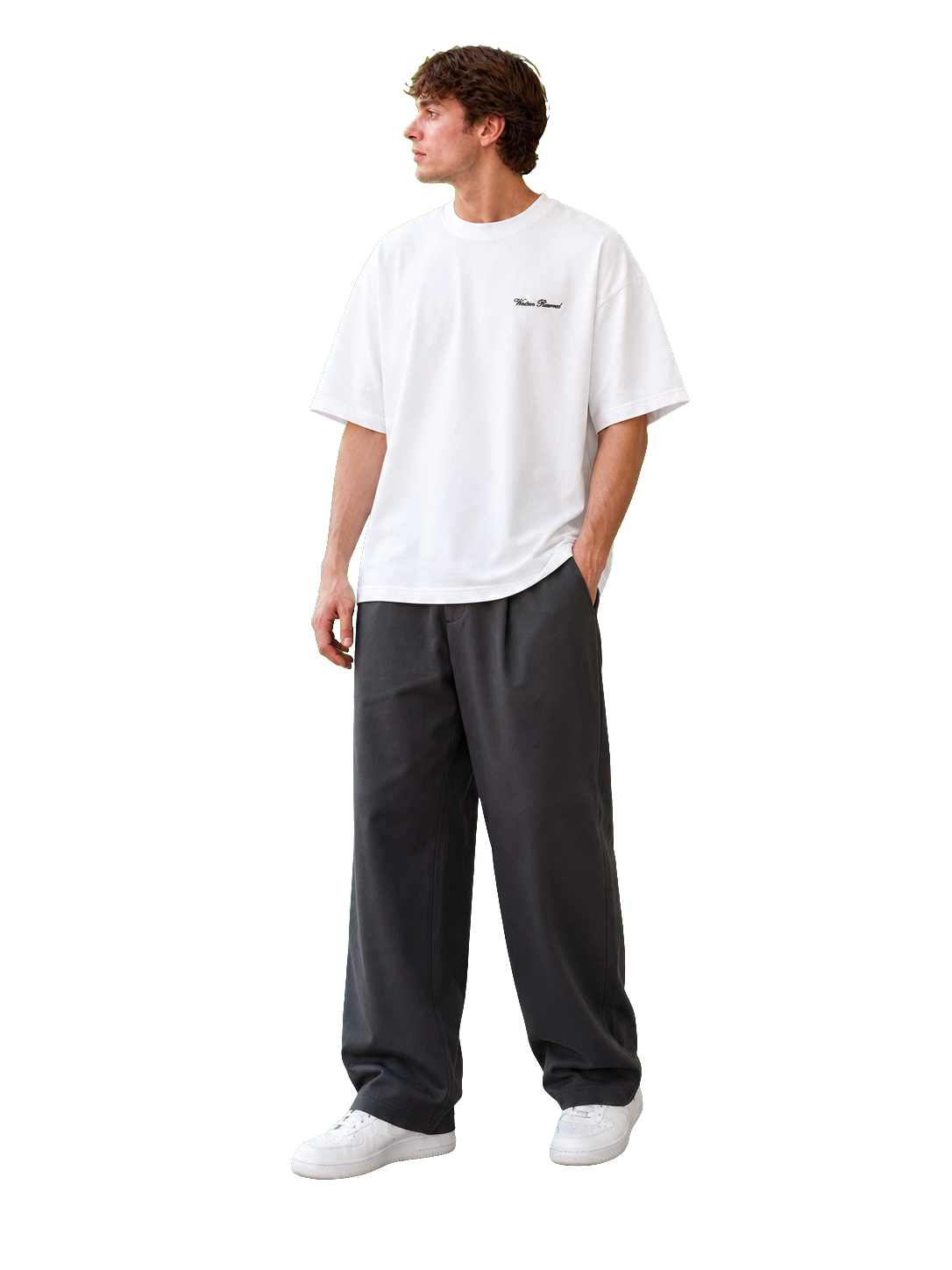 Wester Reserved Essential Tee — Beyaz — manken görünümü