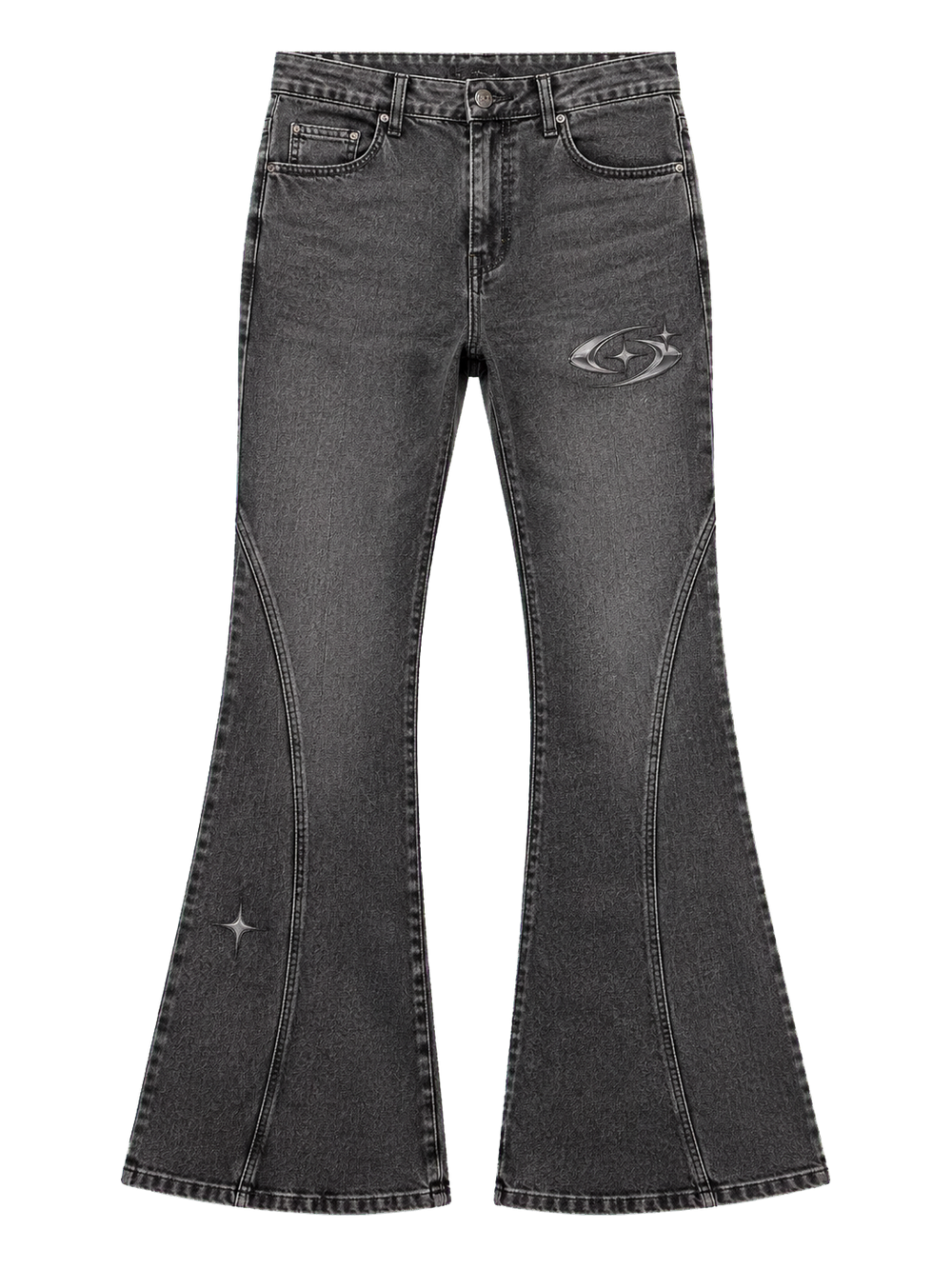 ARC FLARE DENIM 303 — Grafit şeffaf zeminli ürün ön görünümü