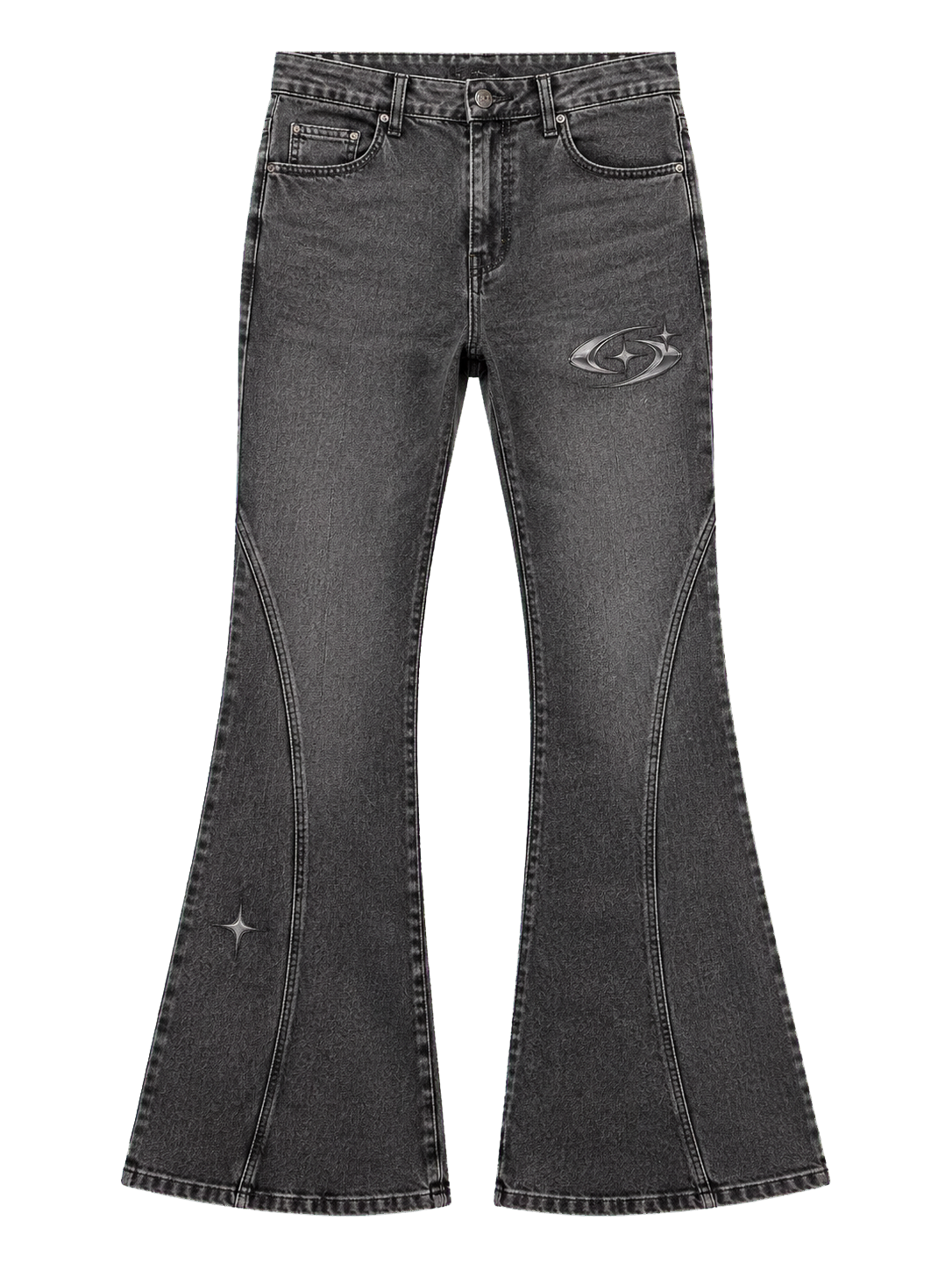 ARC FLARE DENIM 303 — Grafit şeffaf zeminli ürün ön görünümü