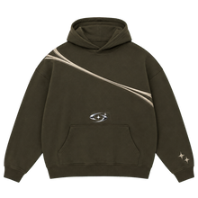 AURORA HOODIE 104 — Koyu Zeytin şeffaf zeminli ürün ön görünümü