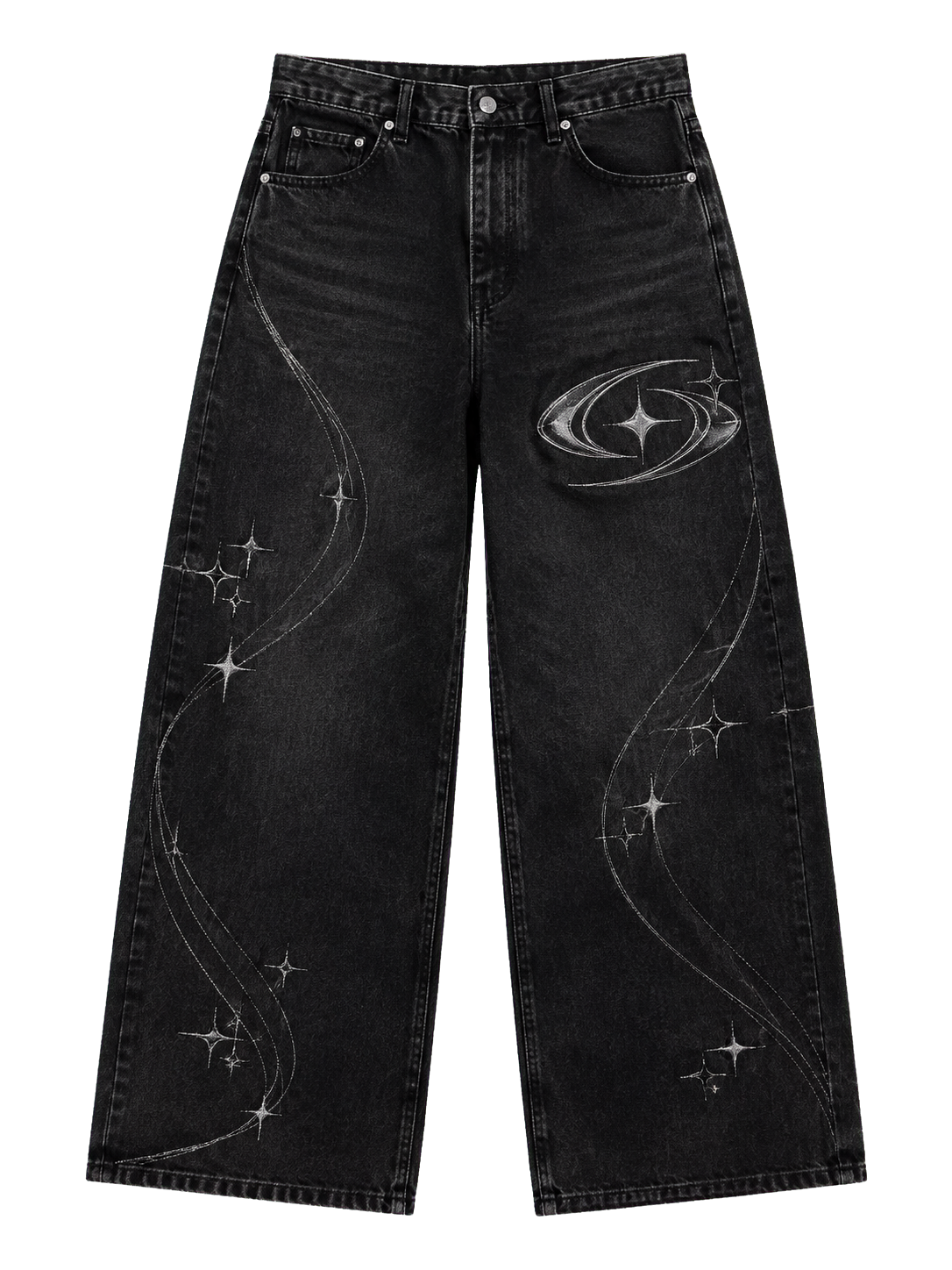 CONSTELLATION BAGGY DENIM 302 — Siyah şeffaf zeminli ürün ön görünümü