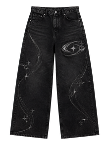 CONSTELLATION BAGGY DENIM 302 — Siyah şeffaf zeminli ürün ön görünümü