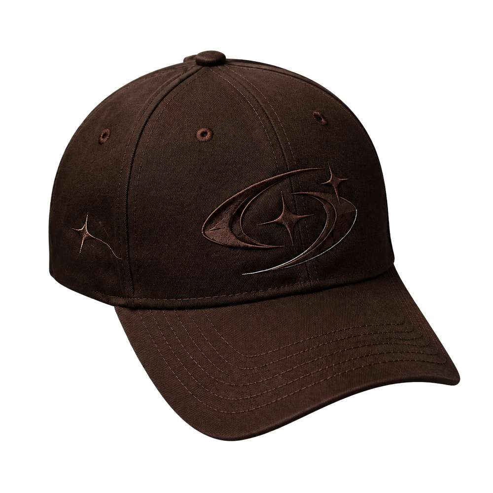 ECLIPSE CAP 401 kahverengi orbit logo şapka ön görünüm