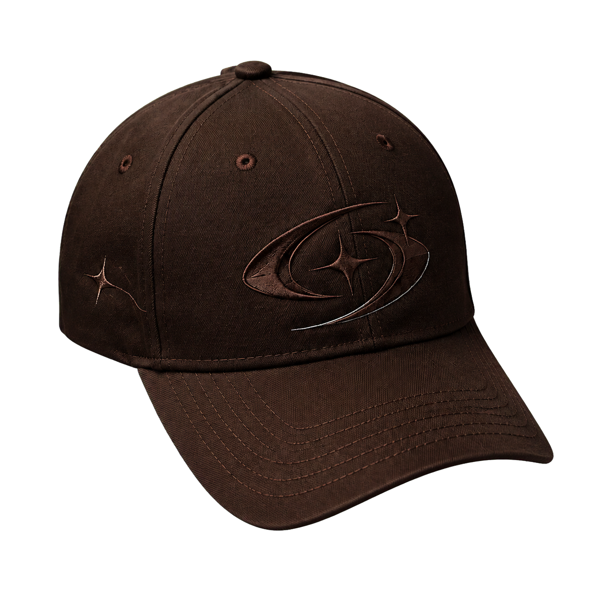 ECLIPSE CAP 401 kahverengi orbit logo şapka ön görünüm