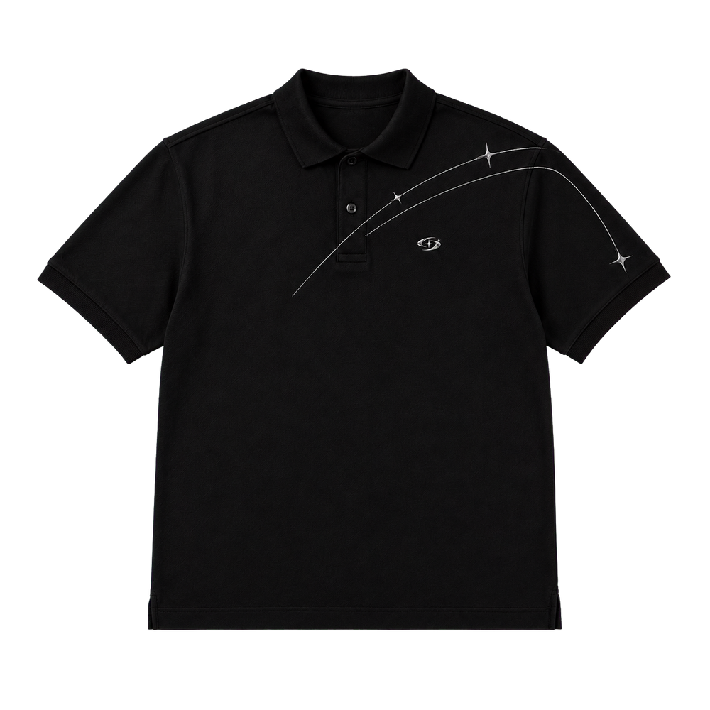 NOISE POLO 204 siyah orbit detaylı polo ön görünüm