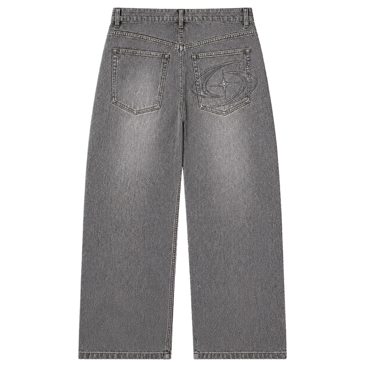 ORBIT BAGGY DENIM 301 kül grisi baggy jean arka görünüm