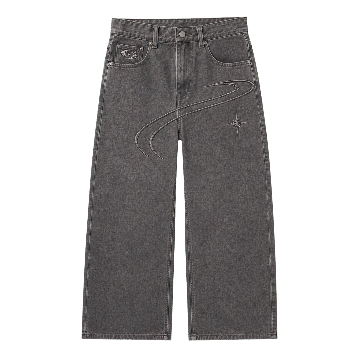 ORBIT BAGGY DENIM 301 kül grisi baggy jean ön görünüm