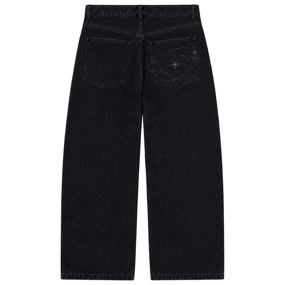 ORBIT BAGGY DENIM 301 siyah baggy jean arka görünüm