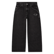ORBIT BAGGY DENIM 301 siyah baggy jean ön görünüm
