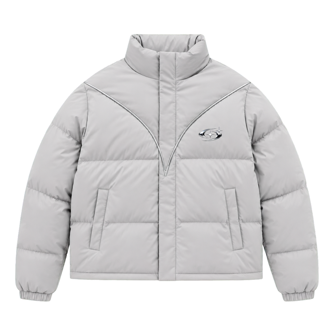 POLAR ORBIT PUFFER 602 — Buz Grisi şeffaf zeminli ürün ön görünümü