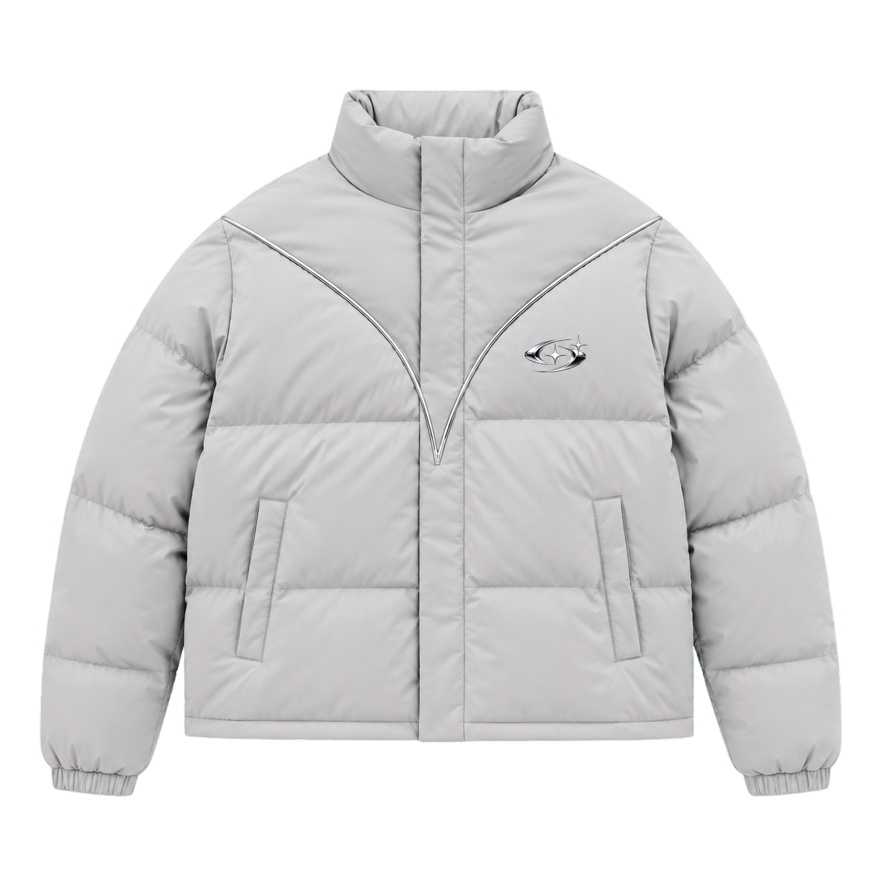 POLAR ORBIT PUFFER 602 — Buz Grisi şeffaf zeminli ürün ön görünümü