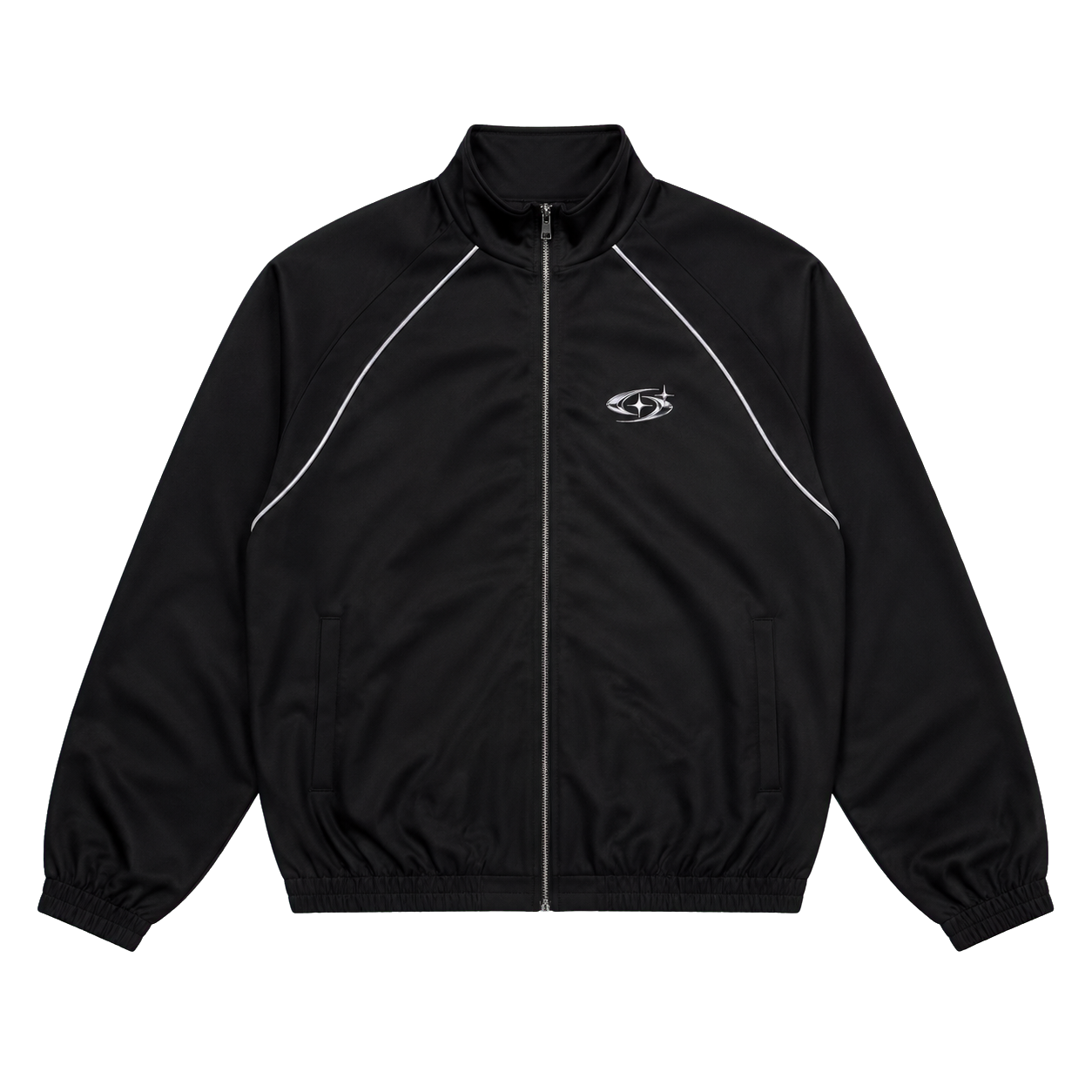 VORTEX TRACK JACKET 501 — Siyah şeffaf zeminli ürün ön görünümü
