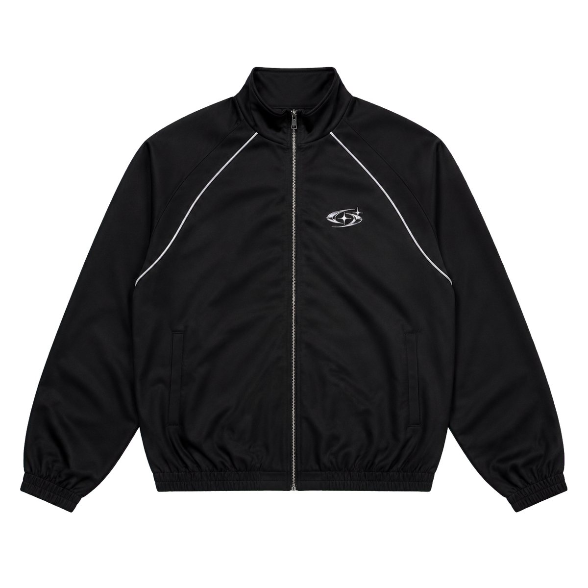 VORTEX TRACK JACKET 501 — Siyah şeffaf zeminli ürün ön görünümü