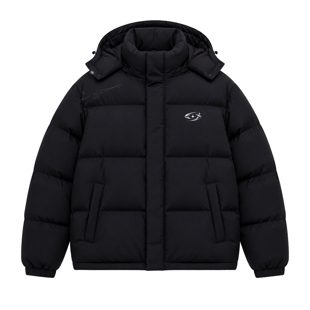 ZERO GRAVITY PUFFER 601 — Siyah şeffaf zeminli ürün ön görünümü