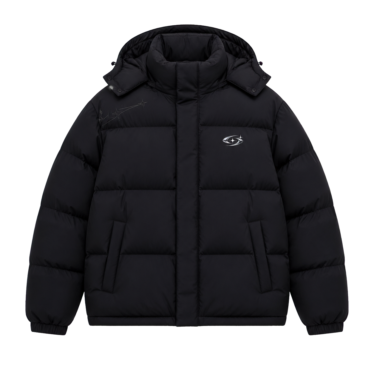 ZERO GRAVITY PUFFER 601 — Siyah şeffaf zeminli ürün ön görünümü