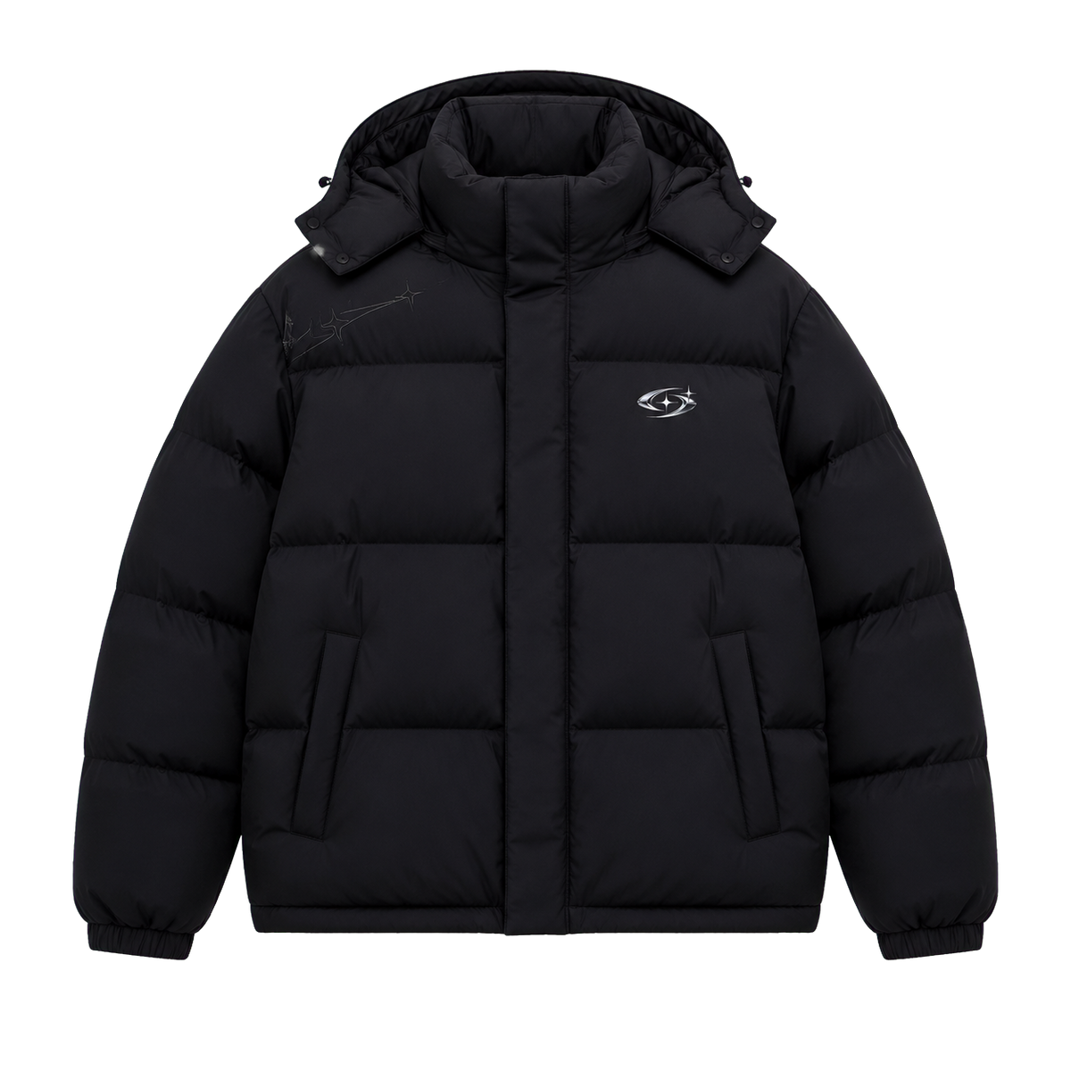 ZERO GRAVITY PUFFER 601 — Siyah şeffaf zeminli ürün ön görünümü